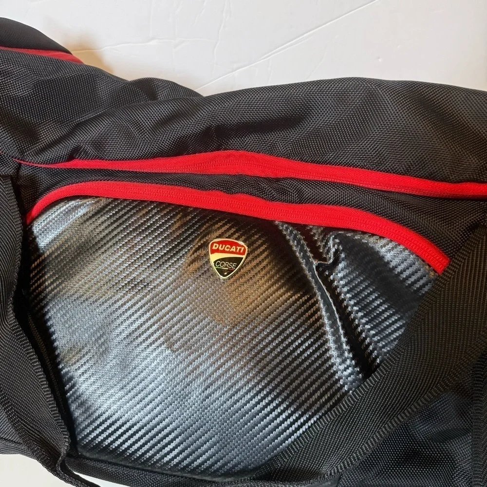 Ducati Corse Duffel Barrel Sport Bag Black and Red 23 inch Travel Novelty